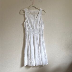 Nicole Miller White Pleated V-Neck Sundress